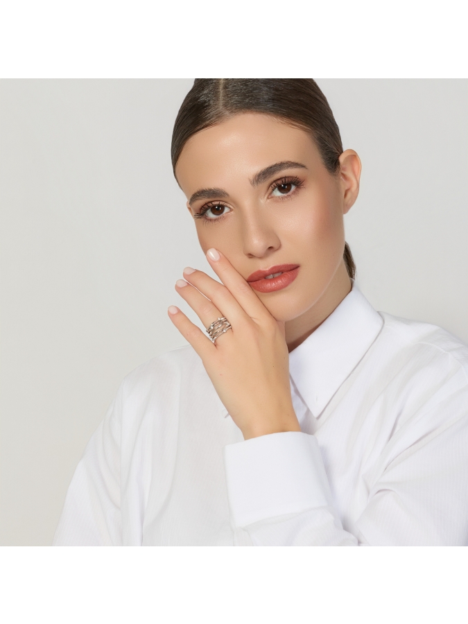 Anello Luce con Zirconi in Argento