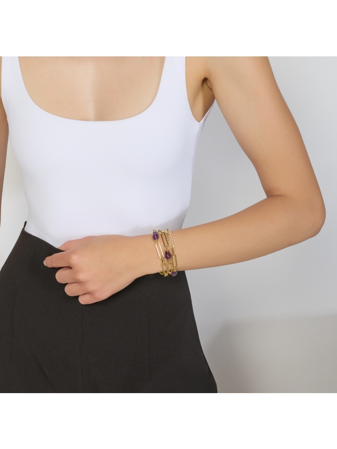 Bracciale Joya Dorato con Ametista