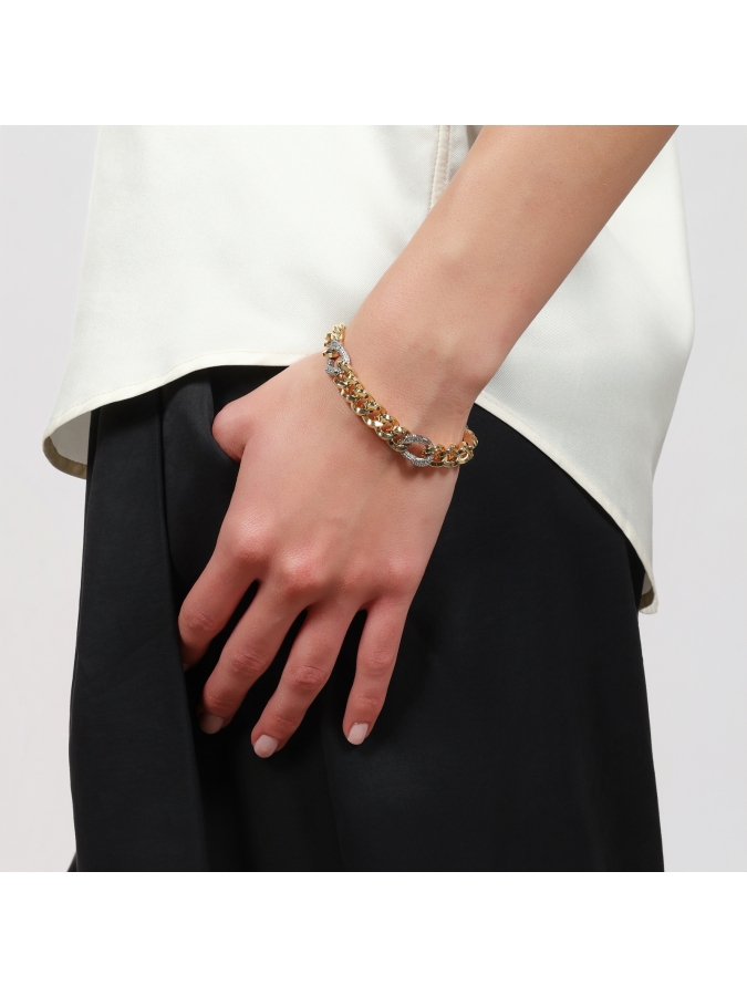 Bicolor Curb Chain Bracelet | UNOAERRE Italian Jewellery