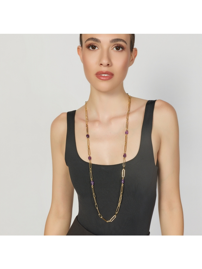 Collana Joya Dorata con Ametista