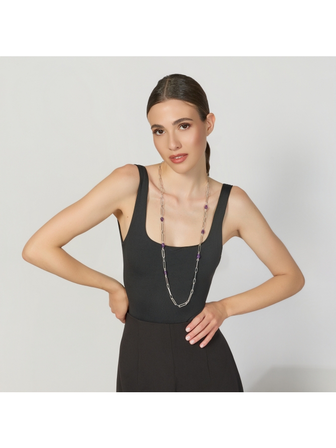 Collana Joya Argentata con Ametista