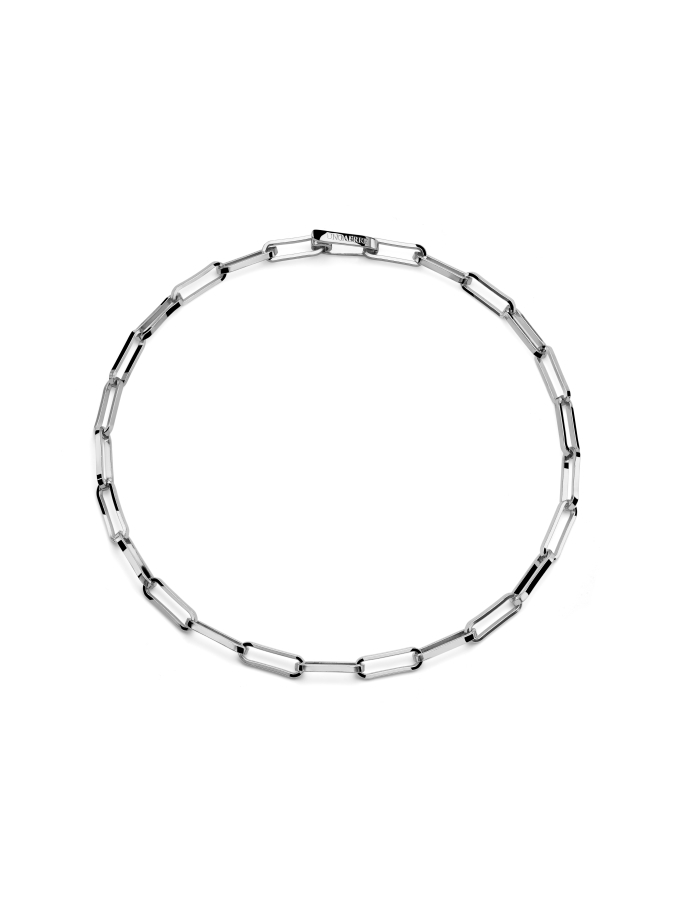 Collana paperclip argentata