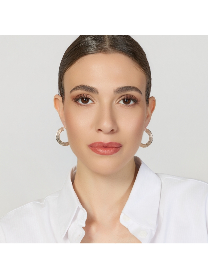Dinamica Hammered Hoop Earrings