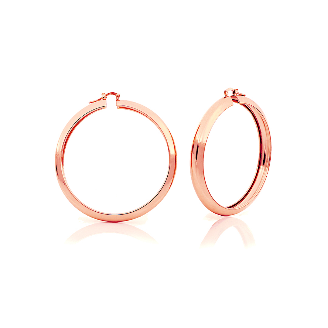 Unoaerre Orecchini in bronzo dorato rosa a cerchio | UNOAERRE Gioielli
